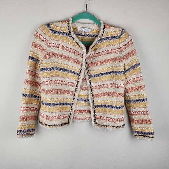 Zara Trafaluc Multicolored Striped Knit Open Front Cardigan Jacket sz S - Picture 1 of 7